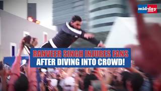 Ranveer Singh injures fans after diving into crowd | Bollywood News | Gully Boy Alia Bhatt