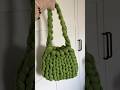 Chunky hand knit bag 💚 #crochet #crocheting #crochetbag #crocheter #keniksecrochet