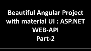CRUD Operation in Angular With ASP.NET CORE RESTfull API | Part-2