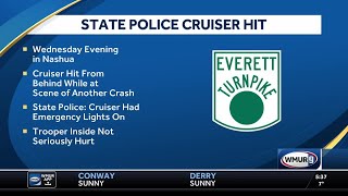 State police cruiser hit while trooper was responding to crash