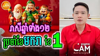 លោកគ្រូទស្សទាយ រាសីឆ្នាំទាំង១២ ប្រចាំខែមករា (ខែ1) ឆ្នាំ2025 👉ពីឆ្នាំជូតដល់ឆ្នាំកុរ | Khmer Horoscope