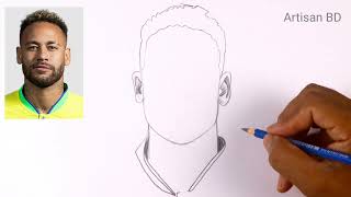 How To Draw Neymar Jr  Easy Pencil Sketch #neymar