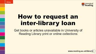 How to request an inter-library loan