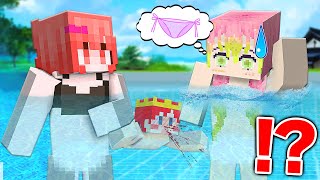 プールで甘露寺のパンツが消えた！？泥棒を捕まえろ👙😱【マイクラ / マインクラフト / Minecraft】