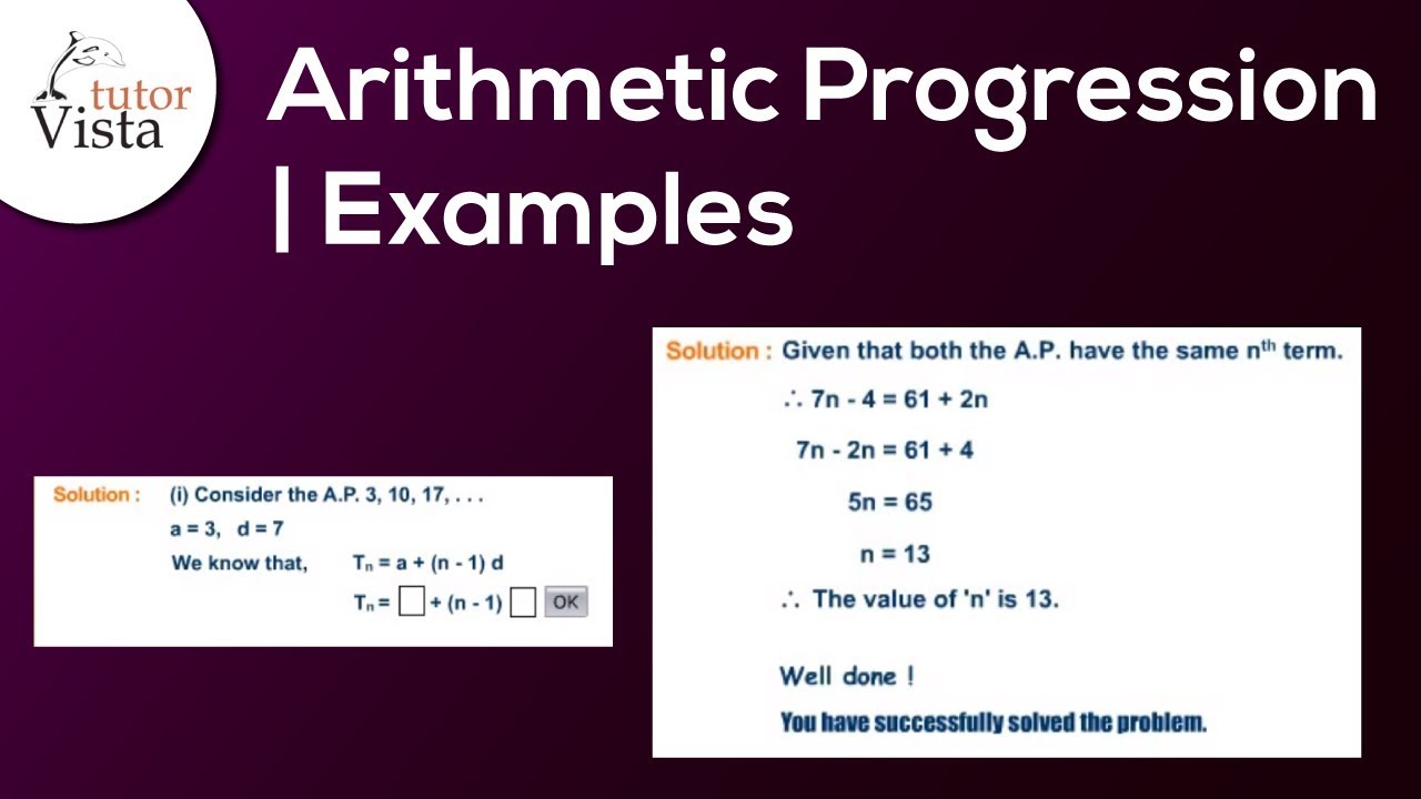 Arithmetic Progression Examples Youtube