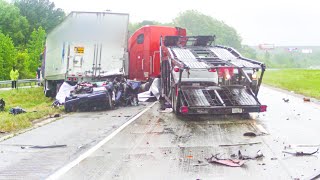 Best Top New Dangerous Truck & Car Crash On Highway - Idiot At Work Fails 2023 - Stupid Driver Fail