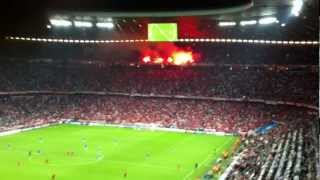 Bayern Munich fans flares 2nd half Champions League final (vs Chelsea 2012)