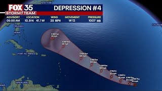 Tropical Depression 4 forms in the Atlantic