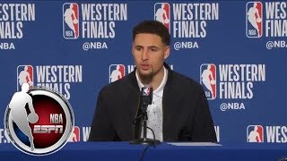 [FULL] Klay Thompson jokes after stellar Game 6 performance: 'I was born for it' | NBA on ESPN