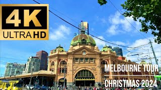 Melbourne City Walking Tour | Christmas Decorations 2024 | 🇦🇺