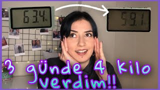 3 GÜNDE 4 KİLO VERDİM! diyet listem, nelere dikkat ettim? 3 günde 4 kilo verdiren detoks! (sporsuz)