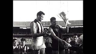 Ron Barassi presented with the 1964 Premiership Cup. VFL Melbourne