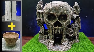 tutorial on making pots from used goods |  skull island relief pot