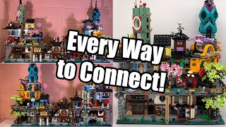 How Does The NEW Ninjago City Gardens Connect to the Other Ninjago City Sets? (ALL ORIENTATIONS)