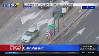 Suspect exits freeway onto surface streets in Inglewood