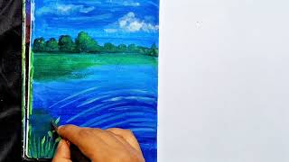 Natural scenery painting ||Easy painting for beginners