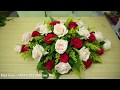 Cắm hoa để bàn oval đơn giản| Hoa Hồng mix Sao Vàng Anh |BMCH