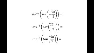 Inverse Trig Function Values of Trig Function Values (Not Nice Angles)