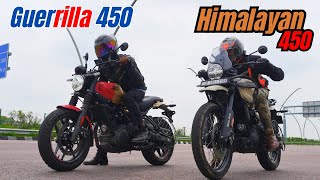 Guerrilla 450 vs Himalayan 450 Drag Race