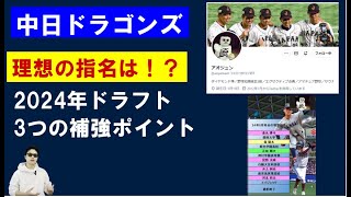 中日ドラゴンズ2024年ドラフト補強ポイント【アオジュンさん5月版】3つのポイント＆理想の指名は？