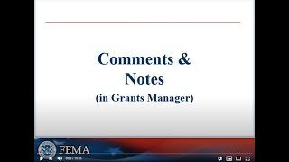 Grants Manager - Comments and Notes