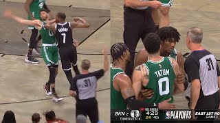 Kevin Durant pushes Tatum in the throat then JT wanna fight👀 Nets vs Celtics Game 1