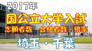 国公立 大学入試　志願者数・合格者数・倍率【埼玉・千葉2017】