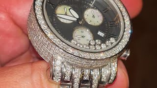 Benny \u0026 Co Flooded Diamond Watch w Floating Diamonds