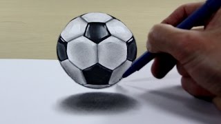 3D Trick Art on Paper   Soccer ball