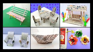 6 easy newspaper craft ideas | Best out of waste | DIY newspaper craft