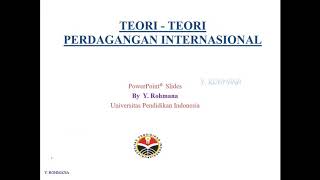 Teori-Teori Perdagangan Internasional... Bagian 2