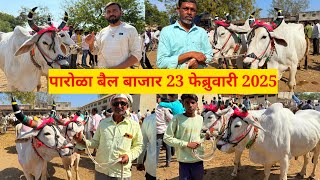 पारोळा बैल बाजार live 🔴 23 फेब्रुवारी 2025 || Parola Bail Bajar #बैलबाजार #bailjodi