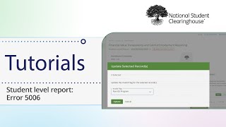 FVT/GE Reporting: Student Level Report: Error 5006