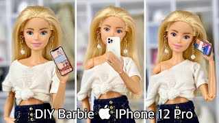 DIY Barbie Doll Apple IPhone 12 Pro! How to Make Realistic Mini IPhone + Free Printable!