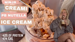 TRY THIS NINJA CREAMI PB2 Nutella Ice Cream Recipe | 42g Protein \u0026 414 Calories | Full Tutorial