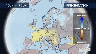 Monthly precipitation forecast for Europe 21/5/2026