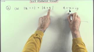 2013 SQA Advanced Higher Maths no.10 : Loci on complex plane