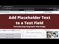 Add Placeholder Text to a Text Field (Basic HTML and HTML5) freeCodeCamp tutorial