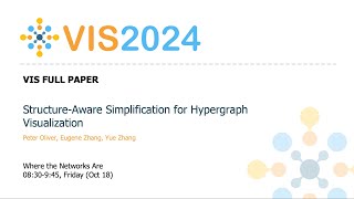 Structure-Aware Simplification for Hypergraph Visualization - Fast Forward | VIS 2024