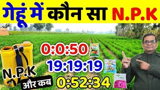 गेहूं में कौन-सा NPK और कब | Gehu Mai Kaunsa Npk | 0:0:50 19:19:19 0:52:34