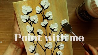 Acrylic Paintingㅣ아크릴화 ㅣ백드롭페인팅으로 목화꽃 그리기ㅣHow to draw cotton flowers with backdrop painting