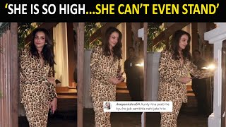 Seema Sajdeh stumbles as she poses for paparazzi at KJo's party; netizens say 'itna peeti he kyu ho'