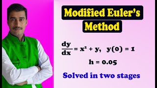 Modified Euler's example first order first degree solved step by step in two stages