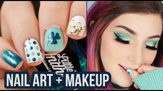 St Patricks Day Peel Off Nail Art + Glitter Cut Crease Eye Makeup Tutorial || KELLI MARISSA