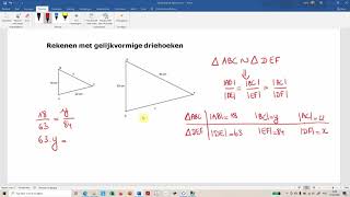 rekenen met gelijkvormige driehoeken