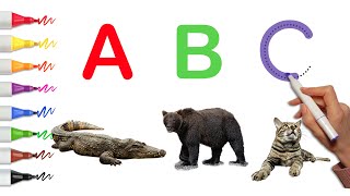 Learning ABC Letters and Basic English Vocabulary | How to Write Letters for Children