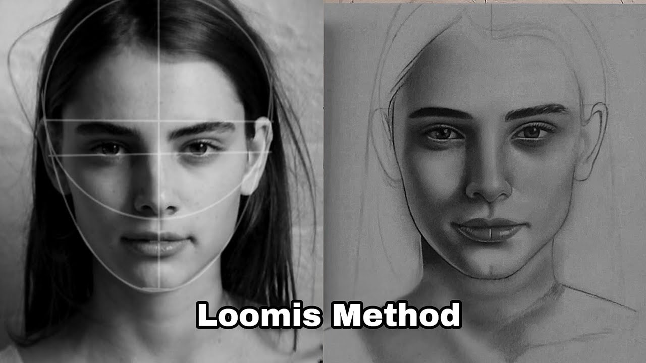 Drawing Practice Portrait Drawing With Loomis Method Part 1 Youtube