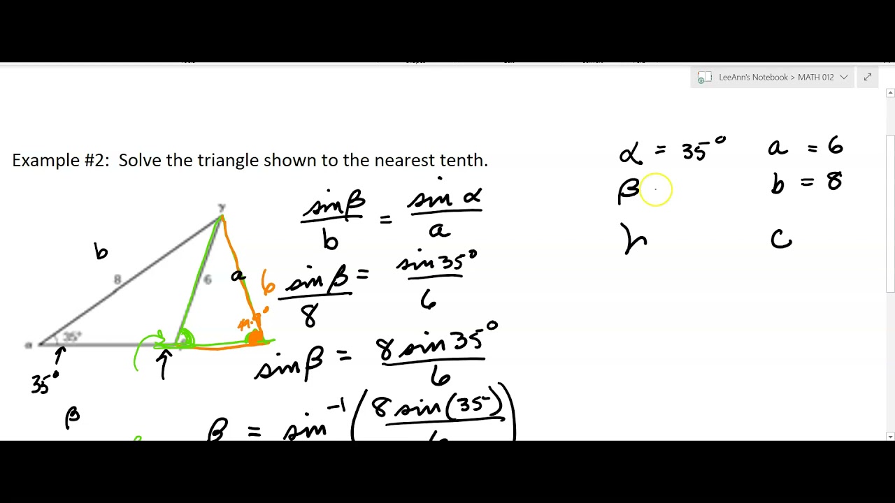 8.1.f Solve An SSA Triangle - YouTube