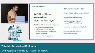 2023 EuroLLVM - Tutorial: Developing BOLT pass