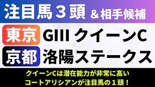 【2025クイーンC/洛陽S】競馬予想｜クイーンCは潜在能力が非常に高いコートアリシアンが注目馬の１頭！